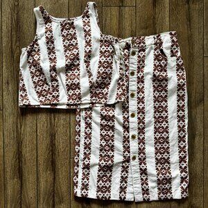 Lou & Grey Matching Set in White & Brown